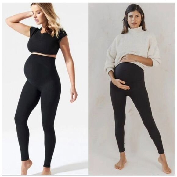 BLANQI Everyday Maternity Belly Support Turquoise Leggings Small Blue Green - Picture 7 of 7